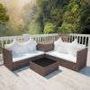 Set Muebles De Jardín 4 Piezas Y Cojines Ratán Sintético Marrón Vidaxl