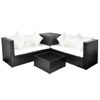 Set De Muebles De Jardín 4 Pzas Y Cojines Ratán Sintético Negro Vidaxl