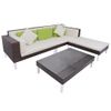 Set Muebles De Jardín 4 Piezas Y Cojines Ratán Sintético Marrón Vidaxl