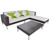 Set Muebles De Jardín 4 Piezas Y Cojines Ratán Sintético Marrón Vidaxl