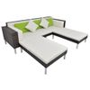 Set Muebles De Jardín 4 Piezas Y Cojines Ratán Sintético Marrón Vidaxl