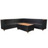 Set Muebles De Jardín 5 Piezas Y Cojines Ratán Sintético Negro Vidaxl