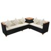 Set Muebles De Jardín 7 Piezas Y Cojines Ratán Sintético Negro Vidaxl