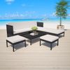 Set Muebles De Jardín 6 Piezas Y Cojines Ratán Sintético Negro Vidaxl