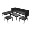 Set Muebles De Jardín 6 Piezas Y Cojines Ratán Sintético Negro Vidaxl