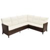 Set Muebles De Jardín 4 Piezas Y Cojines Ratán Sintético Marrón Vidaxl