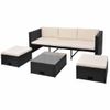 Set De Muebles De Jardín 4 Pzas Y Cojines Ratán Sintético Negro Vidaxl