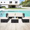 Set De Muebles De Jardín 4 Pzas Y Cojines Ratán Sintético Negro Vidaxl