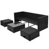 Set De Muebles De Jardín 4 Pzas Y Cojines Ratán Sintético Negro Vidaxl