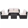 Set Muebles De Jardín 5 Piezas Y Cojines Ratán Sintético Negro Vidaxl