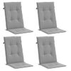 Cojín Silla De Jardín Respaldo Alto 4 Uds Tela Gris 120x50x3 Cm Vidaxl