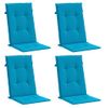 Cojín Silla De Jardín Respaldo Alto 4 Uds Tela Azul 120x50x3 Cm Vidaxl