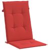 Cojín Silla De Jardín Respaldo Alto 4 Uds Tela Rojo 120x50x3 Cm Vidaxl