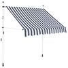 Toldo Manual Retráctil 150 Cm Azul Y Blanco A Rayas Vidaxl