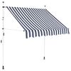 Toldo Manual Retráctil 200 Cm Azul Y Blanco A Rayas Vidaxl