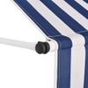 Toldo Manual Retráctil 200 Cm Azul Y Blanco A Rayas Vidaxl