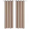 Cortinas Opacas 2 Piezas Con Ojales De Metal 135x175 Cm Crema Vidaxl