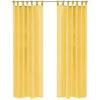 Cortinas De Gasa 2 Unidades 140x245 Cm Amarillo Vidaxl