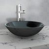 Lavabo De Vidrio Templado Negro 42 Cm Vidaxl