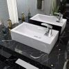 Lavabo Con Agujero Grifo Rectangular Cerámica 46x25,5x12 Blanco