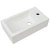 Lavabo Con Agujero Grifo Rectangular Cerámica 46x25,5x12 Blanco