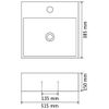 Lavabo Con Orificio Para Grifo Cerámica Blanco 51,5x38,5x15 Cm