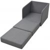 Sillón Convertible En Cama Tela Gris Claro Vidaxl