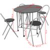 Conjunto De Comedor Plegable 5 Piezas Mdf Negro Vidaxl