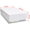 Mesa De Centro Rectangular De Fibra De Vidrio Blanco Brillante Vidaxl