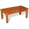 Mesa De Centro De Madera Maciza 110x60x45 Cm Vidaxl