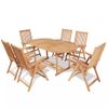 Set Comedor De Jardín 7 Pzas Con Sillas Plegables Teca Maciza Vidaxl