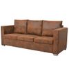 Sofa De 3 Plazas 191x73x82 Cm Piel De Ante Artificial Vidaxl