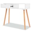 Mesa Consola De Madera Maciza De Pino Blanca 80x30x72 Cm Vidaxl