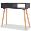 Mesa Consola De Madera Maciza De Pino 80x30x72 Cm Negra Vidaxl