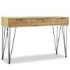 Mesa Consola 120x35x76 Cm Madera De Teca Maciza Vidaxl