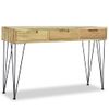 Mesa Consola 120x35x76 Cm Madera De Teca Maciza Vidaxl