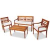 Set De Muebles De Jardín 4 Pzas Y Cojines Madera Maciza De Teca Vidaxl