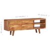 Mueble De Tv Madera Maciza Acacia Puertas Talladas 117x30x40 Cm Vidaxl