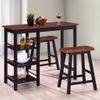 Conjunto De Mesa Alta De Cocina 3 Piezas Mdf Negro Vidaxl