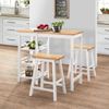 Conjunto De Mesa Alta De Cocina 3 Piezas Mdf Blanco Vidaxl