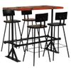 Muebles De Bar 5 Piezas Madera Maciza Reciclada Multicolor Vidaxl