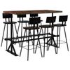 Muebles De Bar 7 Piezas Madera Maciza Reciclada Multicolor Vidaxl