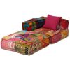 Puf Modular De 2 Plazas De Tela Patchwork Vidaxl