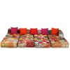 Puf Modular De 4 Plazas De Tela Patchwork 200 X 132 X 58 Cm Vidaxl