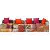 Puf Modular De 4 Plazas De Tela Patchwork 200 X 132 X 58 Cm Vidaxl