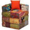 Puf Modular De 4 Plazas De Tela Patchwork 200 X 132 X 58 Cm Vidaxl