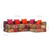 Puf Modular De 4 Plazas De Tela Patchwork 200 X 132 X 58 Cm Vidaxl