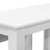 Mesa De Comedor Y Bancos 3 Piezas Madera Contrachapada Blanca Vidaxl