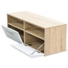 Mueble De Tv Madera De Ingeniería Roble Y Blanco 95x35x36 Cm Vidaxl