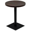 Mesa De Bar Bistró Mdf Y Acero Redonda Fresno Oscuro 60x75 Cm Vidaxl